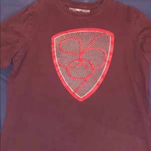 burgundy tee